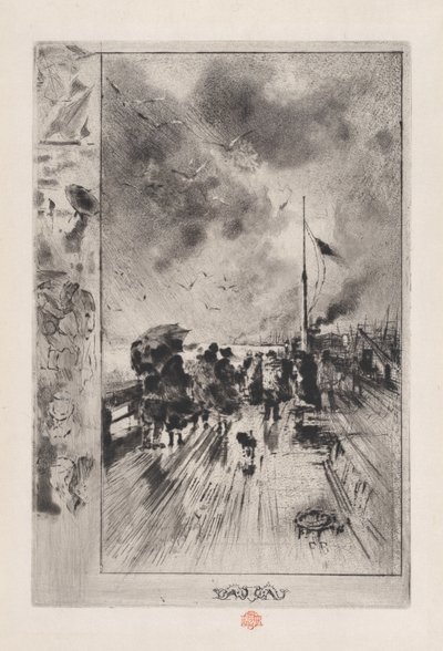 Een steiger in Engeland, 1879 door Felix Hilaire Buhot