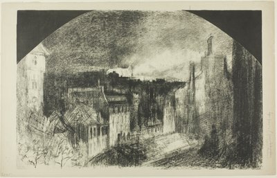 Bastille Dag in Montmartre door Felix Hilaire Buhot