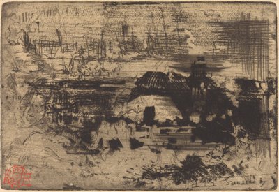 Chaumières anglaises Engelse cottages, c. 1879 door Felix Hilaire Buhot