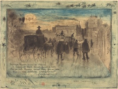 Begrafenisstoet op de Boulevard de Clichy, 1887 door Felix Hilaire Buhot