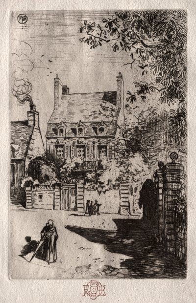 In de provincie: Het huis in Orléans door Felix Hilaire Buhot