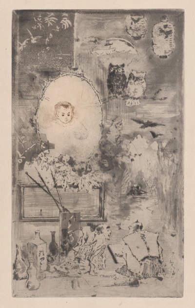 Japanse doop, 1887 door Felix Hilaire Buhot