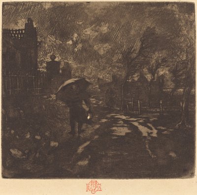 De Angelus door Felix Hilaire Buhot