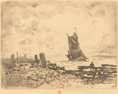 La Petite Marine - Souvenir de Medway tegenproef, 1879 door Felix Hilaire Buhot