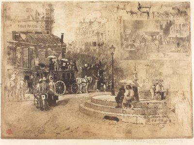 La Place Pigalle in 1878 door Felix Hilaire Buhot