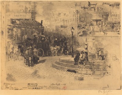 La Place Pigalle en 1878 door Felix Hilaire Buhot