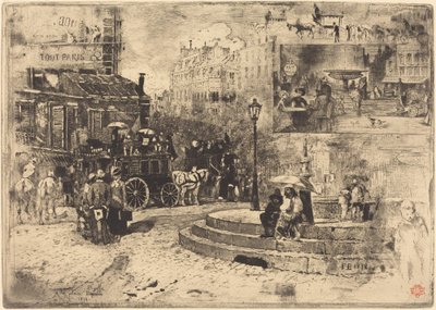 La Place Pigalle en 1878 door Felix Hilaire Buhot