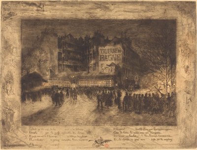 La Place des Martyrs en La Taverne du Bagne, 1885 door Felix Hilaire Buhot