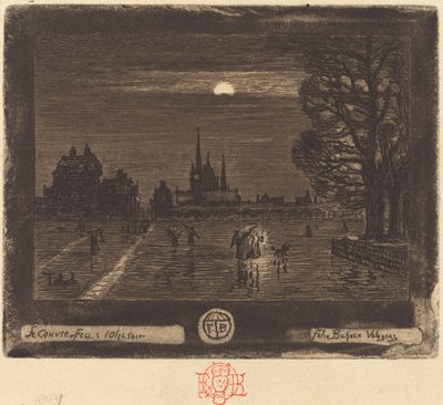 Le Couvre-Feu door Felix Hilaire Buhot