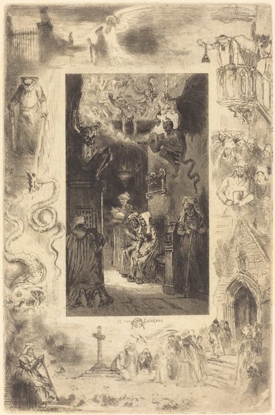 Le Curé de Cucugnan door Felix Hilaire Buhot