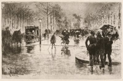 De terugkeer van de artiesten door Felix Hilaire Buhot