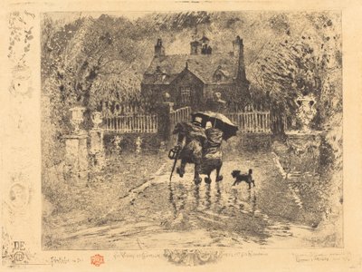 De buren op het platteland, 1879-1880 door Felix Hilaire Buhot