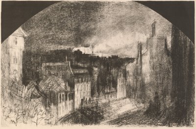 Bastille Dag in Montmartre door Felix Hilaire Buhot