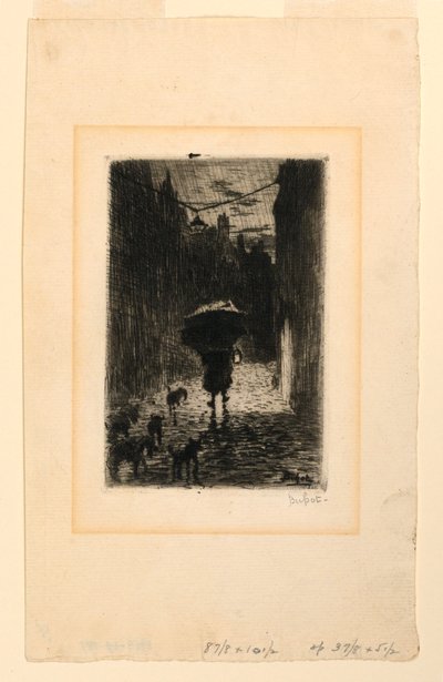 Regenachtige dag door Felix Hilaire Buhot