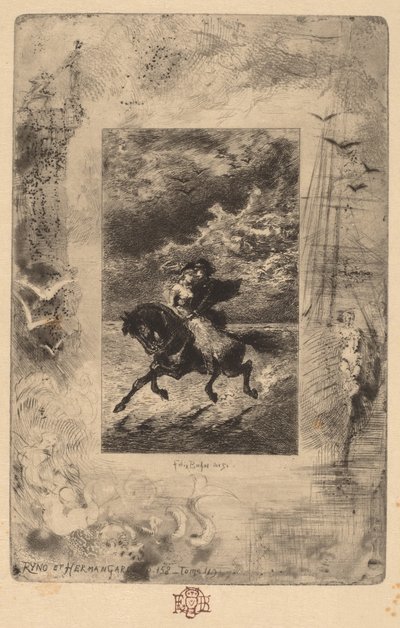 Ryno en Hermangarde door Felix Hilaire Buhot
