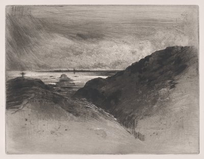 De Klif - Baai van Saint-Malo, 1889-90 door Felix Hilaire Buhot