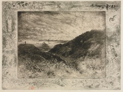 De Klif: Baai van Saint-Malo, 1886-1890 door Felix Hilaire Buhot
