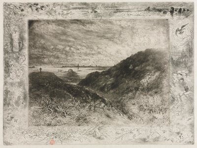 De klif, Baai van Saint-Malo door Felix Hilaire Buhot