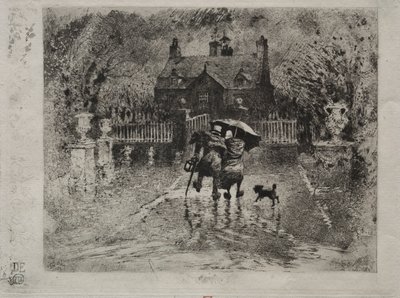 De landelijke buren door Felix Hilaire Buhot