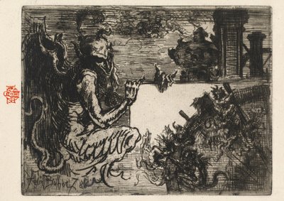 De demonprinter door Felix Hilaire Buhot