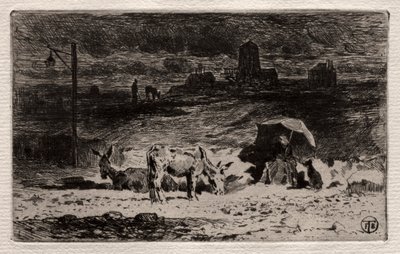De Ezels op de Heuvel van de Cailles door Felix Hilaire Buhot