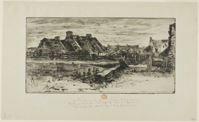 De Grote Rieten Huisjes door Felix Hilaire Buhot