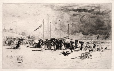 De Storm bij Trouville door Felix Hilaire Buhot
