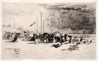 De storm bij Trouville, 1874 door Felix Hilaire Buhot