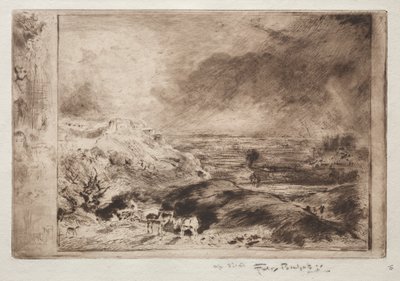 De storm (naar Constable) door Felix Hilaire Buhot