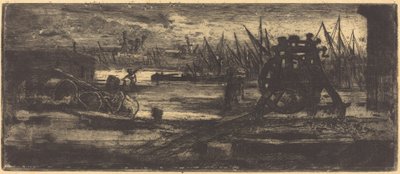 Een Oude Werf in Rochester door Felix Hilaire Buhot