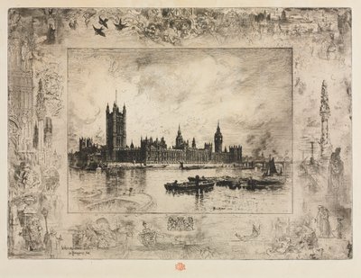 Westminster Plaats door Felix Hilaire Buhot