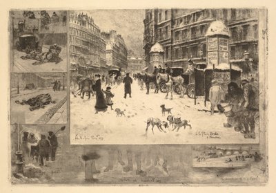 Winter in Parijs door Felix Hilaire Buhot