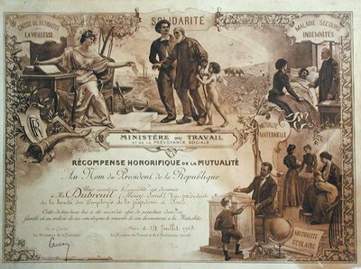Ereprijs gegeven aan Henry Dubreuil door het Ministerie van Arbeid door Felix Hippolyte Lucas