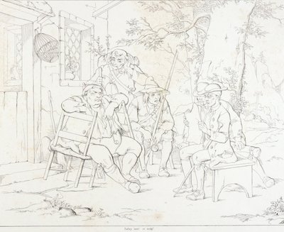 (Rip Van Winkle, illustratie) Rip met Junto in de Dorpsherberg door Felix Octavius Carr Darley