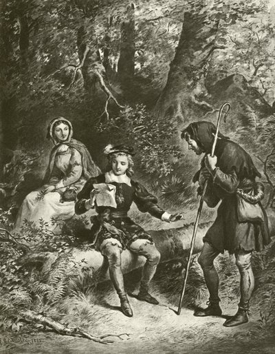 Zoals je het leuk vindt. Act IV-Scene III door Felix Octavius Carr Darley