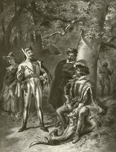 Zoals je het leuk vindt. Acte V-Scène IV (gravure) door Felix Octavius Carr Darley