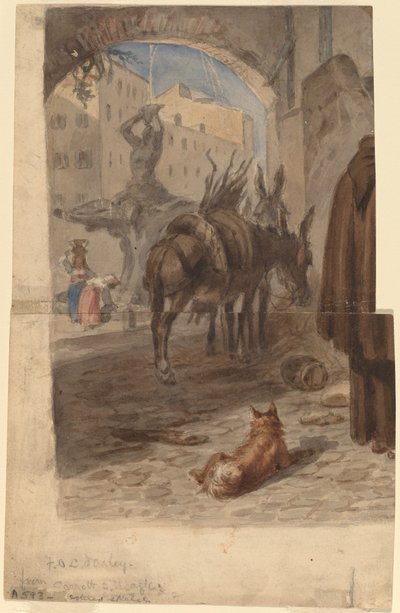 Bernini Fontein, Rome door Felix Octavius Carr Darley