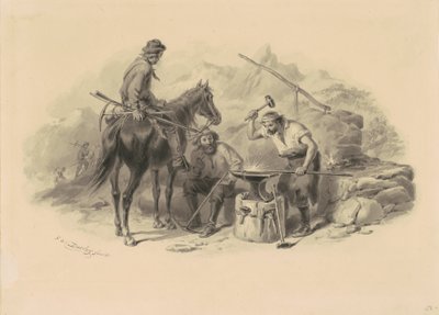 Smid in de goudvelden door Felix Octavius Carr Darley