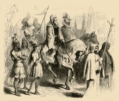 Columbus en zijn gevolg betreden Barcelona, 1877 door Felix Octavius Carr Darley