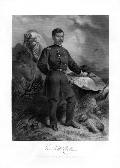 Generaal GB McClellan, Amerikaanse Burgeroorlog majoor-generaal, 1862-1867 door Felix Octavius Carr Darley