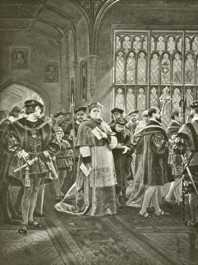 Koning Hendrik VIII. Act I, Scene I door Felix Octavius Carr Darley