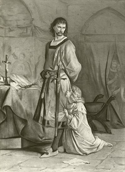 Koning Jan. Act IV, Scene I (gravure) door Felix Octavius Carr Darley