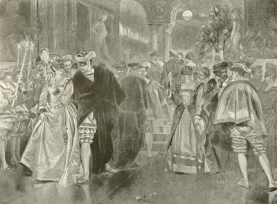 Veel drukte om niets. Act II, Scene I door Felix Octavius Carr Darley