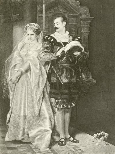 Veel drukte om niets. Act IV-Scene I door Felix Octavius Carr Darley