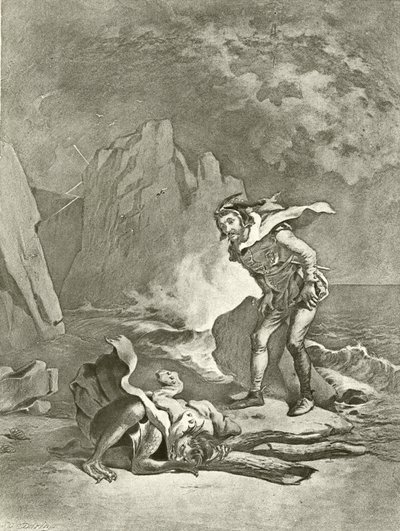 De storm. Act II, Scene II door Felix Octavius Carr Darley