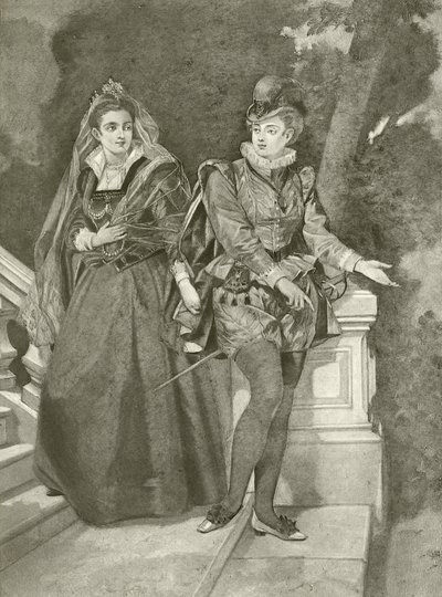 Driekoningenavond. Act III, Scene IV (gravure) door Felix Octavius Carr Darley