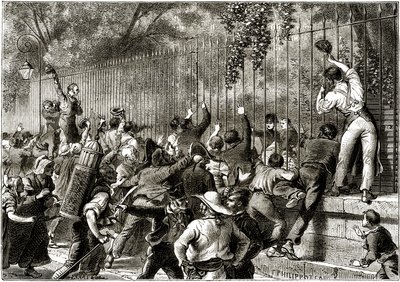 De menigte in Parijs juicht Napoleon I toe, vergezeld door Lucien Bonaparte door Felix Philippoteaux
