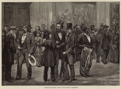 Amerikaanse schetsen, scène in de Rotunda, Washington door Felix Regamey