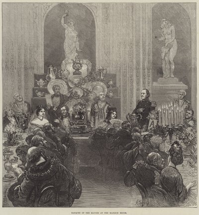 Banket van de burgemeesters in het Mansion House door Felix Regamey