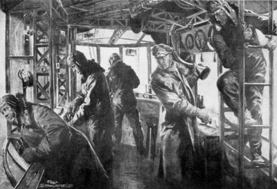 Commandozone aan boord van een Zeppelin, Duitse luchtvloot, Eerste Wereldoorlog, 1917 door Felix Schwormstadt